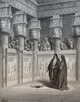Biblical Figure Depictions Drucke: Moses and Aaron Appear before Pharaoh