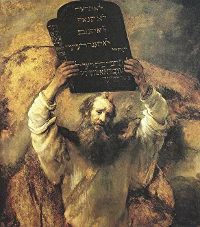 Dutch Artist Paintings Drucke: Moses Breaking the Table of the Law