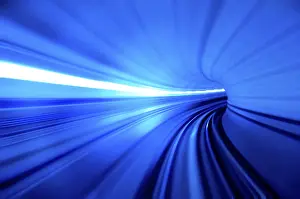 Deserted Subway Station Drucke: Motion fast in tunnel