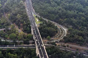 Southern European Roads Drucke: Motorway seen from above