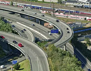 Freeway With No People Drucke: Motorways, elevated road traffic