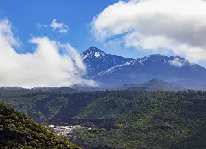 Canary Island Tourism Drucke: Mountain hike to Risco Blanco, view to Mount Teide
