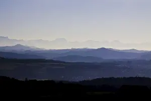 Alpine Panorama View Drucke: The mountain names were assigned with the best of our knowledge