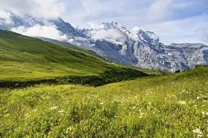 Swiss Alps Landscape Photography Drucke: Mountain panorama with peaks Eiger