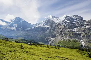Switzerland Alpine Landscape Drucke: Mountain panorama with peaks Eiger