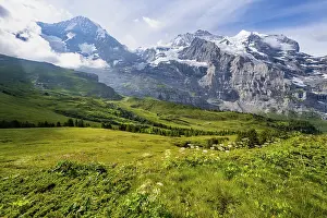 Mountain Panorama Switzerland Drucke: Mountain panorama with peaks Eiger