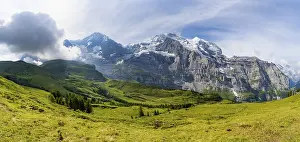 Mountain Panorama Switzerland Drucke: Mountain panorama with peaks Eiger