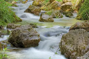 Time Exposure Water Flow Drucke: Mountain stream