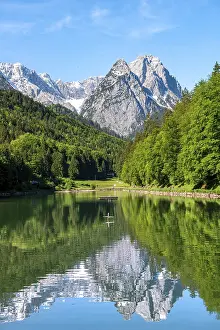 Upper Bavarian Landscapes Drucke: Mountains reflected in the lake