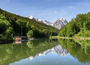German Alps Landscape Drucke: Mountains reflected in the lake