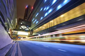 Motion Blur Background Drucke: Moving forward motion blur background with light trails