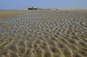 Pile Dwelling Germany Drucke: Mudflat, pile dwellings in the back