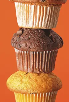 Empty Bakery Display Drucke: Three muffins, stacked