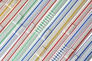 Fattening Foods List Drucke: The multi-coloured straws for soft drinks
