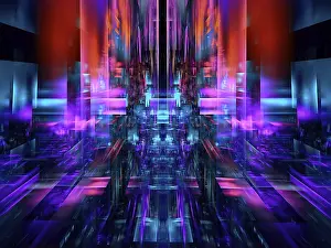 Modern Building Design Drucke: Multicolor technology style background