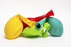 Colorful Balloons Drucke: Multicolored balloons on white background