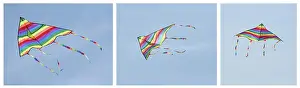 Weather Forecast Images Drucke: Multicolored kite on blue sky background