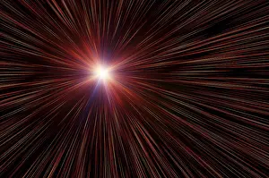 Starry Night Sky Image Drucke: Multicoloured flash in a space