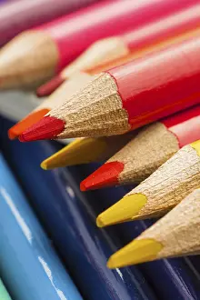 Deserted Office Supplies Drucke: Multiple colored pencils grouped together