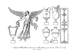 Digital Restoration Art Drucke: Mural in the Pyramid of Cestius