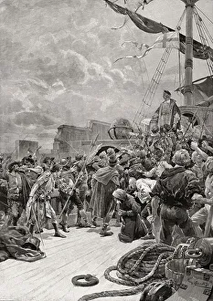 Sailing Ship History Drucke: Mutiny against Christopher Columbus