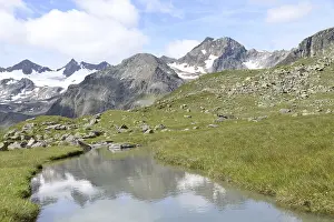Mountainous Region Austria Drucke: Mutterberger lakes, Mutterberger see
