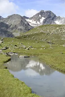 High Mountain Range Austria Drucke: Mutterberger lakes, Mutterberger see
