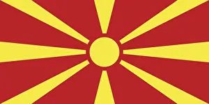 Nordmazedonien Drucke: Flagge der Republik Nordmazedonien