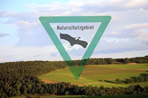 Nature Reserve Sign Drucke: Nature reserve with transparent sign, composing