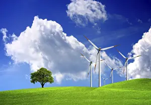 Deserted Windmill Drucke: Nature and technology