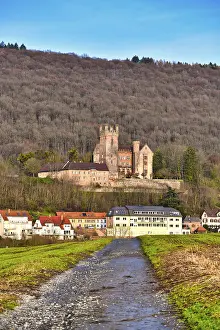 Medieval Fortification Drucke: Neckarsteinach, Germany