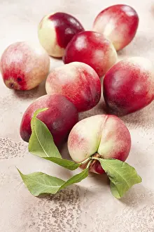 Close Up Drucke: Nectarine scattered on the table