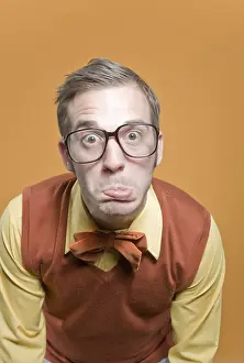 Bizarre Facial Expression Drucke: Nerd, face