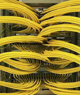 Internet Connection Drucke: Network cable on a network HUB Network cable on a network HUB
