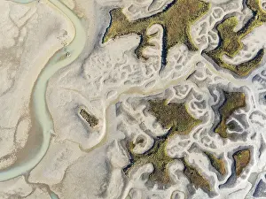 Network Of Channels And Streams Drucke: Network of channels and streams at low tide