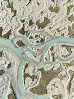 Network Of Channels And Streams At Low Tide Drucke: Network of channels and streams at low tide