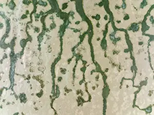 Drone Shot Cadiz Province Drucke: Network of channels and streams at low tide
