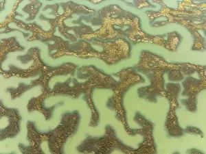Low Tide In Andalusia Spain Drucke: Network of channels and streams at low tide