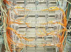 Data Center Infrastructure Drucke: Network Switch Lan and Optical Fiber Optic