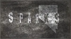 Drucke von Nevada Sparks Chalkboard Typography Map Nevada Drucke: Nevada Sparks Chalkboard Typography Karte