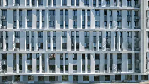 Empty Urban Environment Drucke: New building facade in housing complex