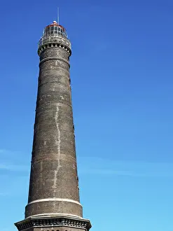 Deserted German Coastline Drucke: New lighthouse, clinker brickwork