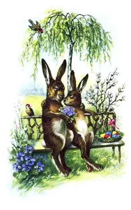 Easter Greeting Card Drucke: Nostalgic greeting card for Easter