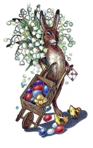 Easter Greeting Card Drucke: Nostalgic greeting card for Easter