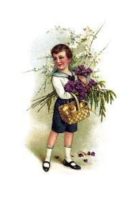 Easter Greeting Card Drucke: Nostalgic greeting card for Easter