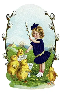 Vintage Easter Greeting Card Drucke: Nostalgic greeting card for Easter