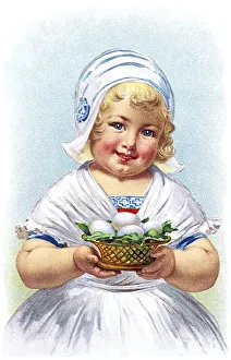 Symbolic Easter Egg Image Drucke: Nostalgic greeting card for Easter