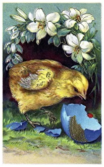 Easter Greeting Card Drucke: Nostalgic greeting card for Easter