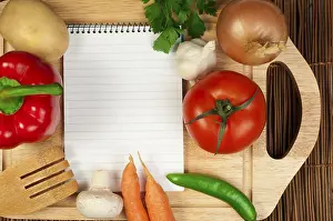 Vintage Recipe Notebook Drucke: Notebook to write recipes and vegetables around it