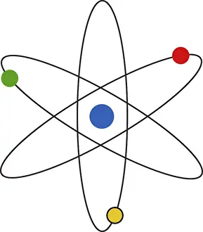 Pictogram Symbol Drucke: Nucleus atom icon vector on white